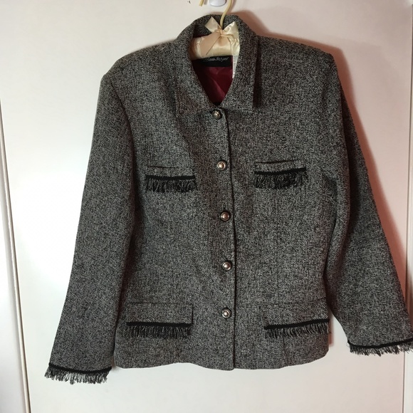 Melissa Harper womens fringe gray jacket, size 10 - Picture 1 of 6